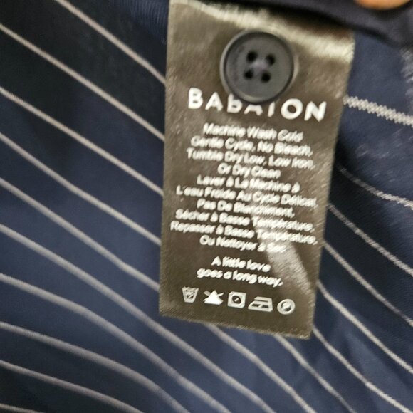 Aritzia Babaton New Kahlo Robe Sz XS Jacket Duster Pinstripe Navy Blue Corporate - Picture 10 of 15